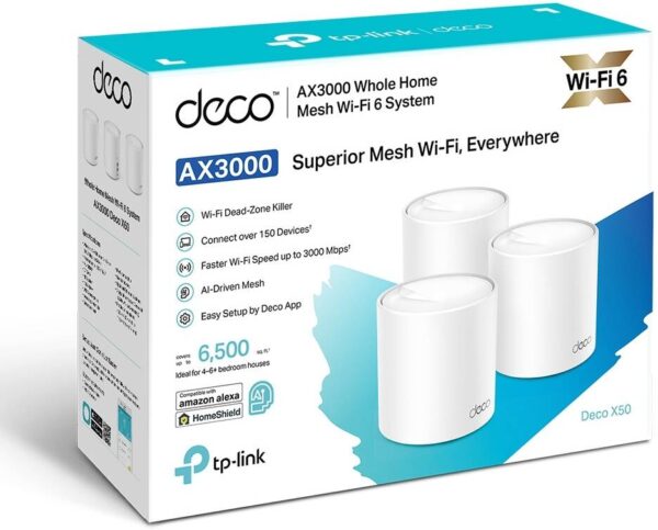 TP-Link Deco X50 — система Mesh Wi-Fi 6 AX3000 для всего дома с искусственным интеллектом, двухдиапазонная