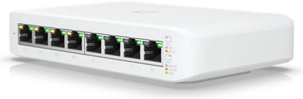 Ubiquiti Networks UniFi Lite — 8-портовый гигабитный управляемый коммутатор, совместимость с PoE+, бюджет мощности