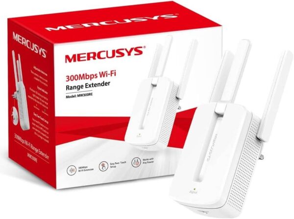 Mercusys MW300RE — N300 WiFi Extender, скорость до 300 Мбит/с при частоте 2,4 ГГц, усилитель беспроводного сиг