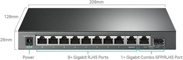 TP-Link TL-SG1210MPE — 8-портовый гигабитный коммутатор PoE, Простое и умное управление, 8 портов PoE