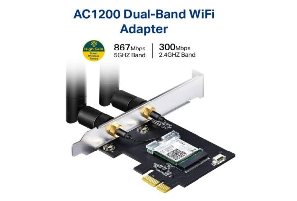 TP-Link AC1200 — Wifi Bluetooth 4.2 PCIe (V1.0), двухдиапазонная беспроводная сетевая карта, 2×2 MIMO