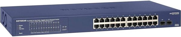 NETGEAR GS724TPv3 — 24-портовый интеллектуальный управляемый коммутатор, Gigabit Ethernet Pro PoE, 190 Вт мощности Po