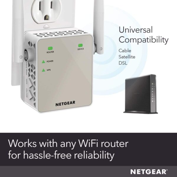 NETGEAR EX6120 — Двухдиапазонный расширитель диапазона WiFi AC1200, подключение Wi-Fi до 1,2 Гбит/с, 802