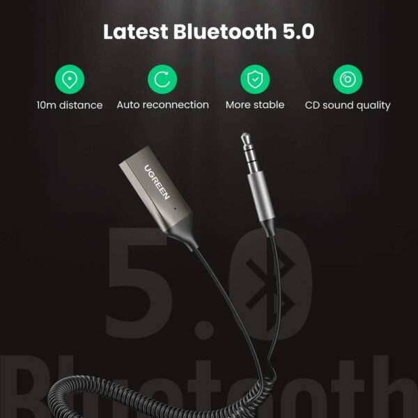 UGREEN USB-адаптер Bluetooth 2.0–3,5 мм — высококачественная кристально чистая передача звука, беспроводной