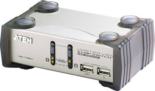 Aten CS64UZ — 4-портовый KVM-переключатель, с USB-кабелем VGA/аудио, черный