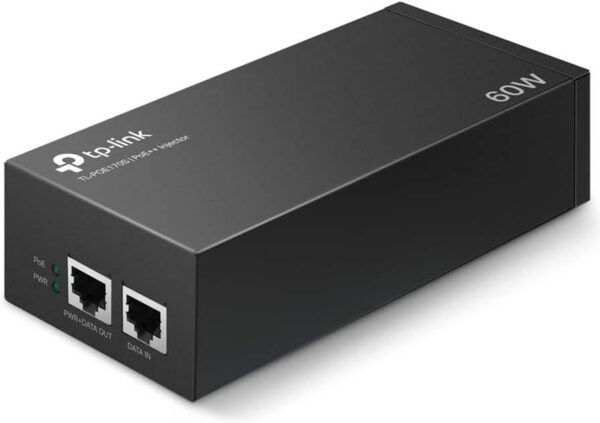 TP-Link TL-PoE170S — Гигабитный PoE-инжектор 802.3at/af/bt, Блоки питания до 60 Вт (PoE++),