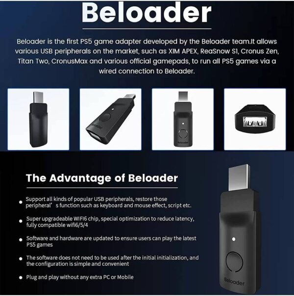 Beloader PS5 — поддержка XIM APEX, Cronus Zen, ReaSnow S1, черный